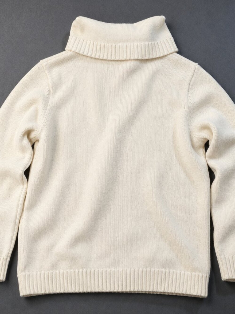 Lauren Ralph Lauren Cotton Shawl Collar Cardigan Sweater XL Cream Pockets - Picture 3 of 7